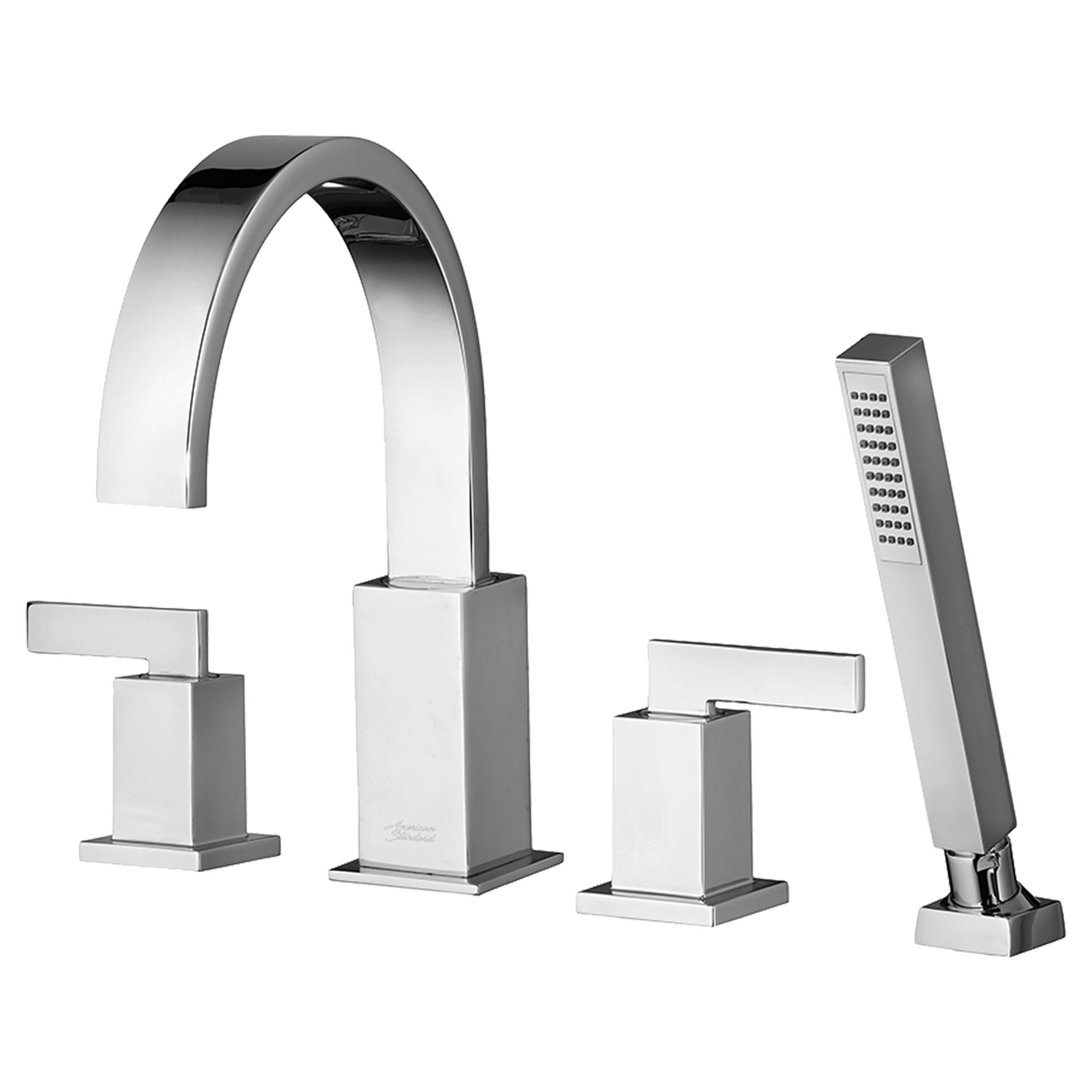 Time Square Bathtub Faucet With Lever Handles and Personal Shower for Flash Rough In Valve CHROME